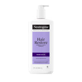Neutrogena Hair Restore Strength + Purity shampoo bottle front for gentle cleansing.