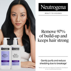 Neutrogena Hair Restore Strength + Purity label close-up with mandelic acid.