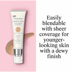 Close-up of Neutrogena Healthy Skin Anti-Aging Perfector SPF 20 label on tube