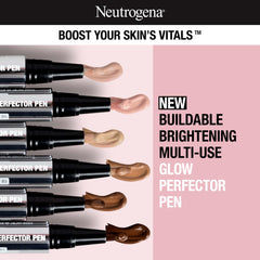 Close-up of Neutrogena Glow Perfector Pen click mechanism for precise application.