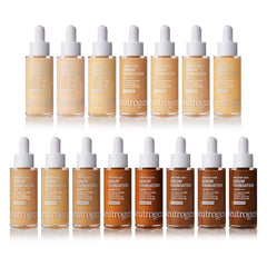 Neutrogena Healthy Skin Serum Foundation swatch on skin showing natural color correction.
