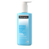 Neutrogena Hydro Boost Body Gel Cream bottle pour showing hydration-ready formula