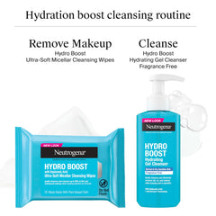 Neutrogena Hydro Boost Face Wash foaming lather demonstrates gentle cleansing with hydration