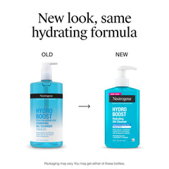 Neutrogena Hydro Boost Face Wash with hyaluronic acid hydrator highlighted.