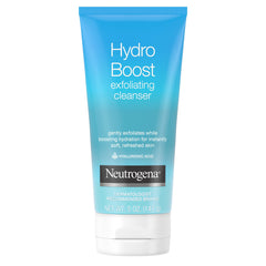 Neutrogena Hydro Boost hyaluronic acid close-up highlights moisture-boosting ingredient.