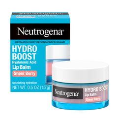 Neutrogena Hydro Boost lip balm in sheer berry jar delivering lasting hydration.