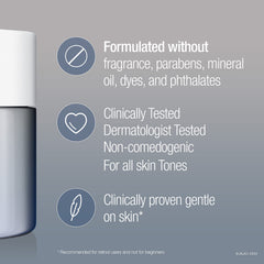 Night cream applied to face and neck, skin looks hydrated and smooth.