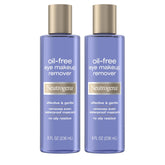 Neutrogena oil-free eye makeup remover bottles in a twin-pack for easy routine.
