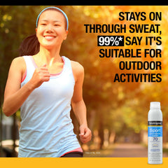 Dermatologist-recommended Neutrogena sunscreen spray with broad spectrum coverage.