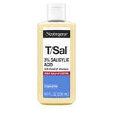 Neutrogena T/Sal shampoo bottle showing 3% salicylic acid for dandruff relief.