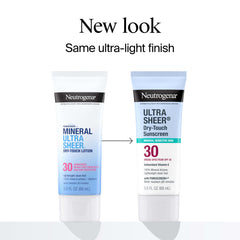 Neutrogena Ultra Sheer Mineral Sunscreen SPF 30 label on bottle