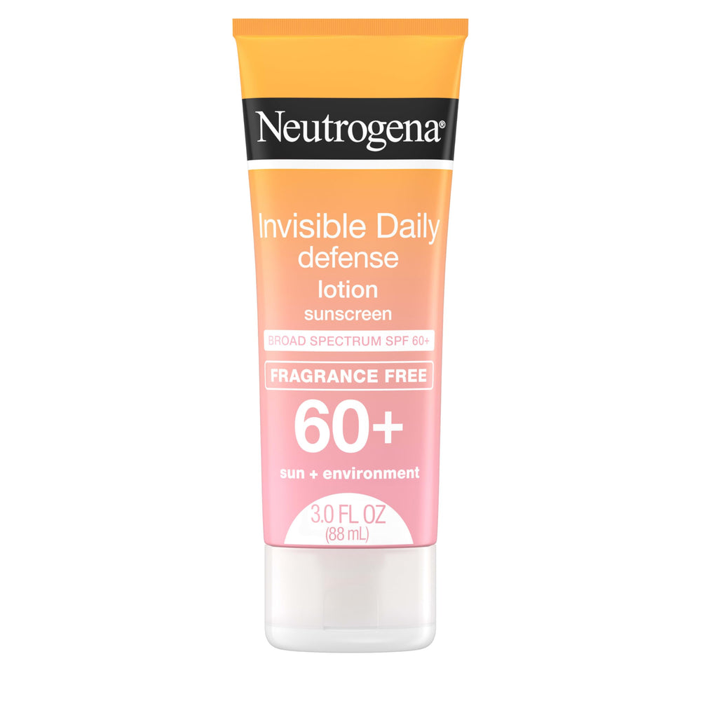 Neutrogena Visible Daily Defense sunscreen bottle for daily SPF 60+ protection.