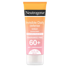 Neutrogena Visible Daily Defense sunscreen bottle for daily SPF 60+ protection.