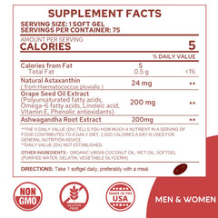 Close-up of NEVISS 24mg astaxanthin softgels highlighting potency