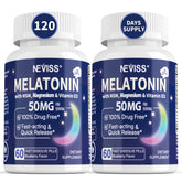 NEVISS Melatonin 50 mg bottle front view supports a simple nightly routine.
