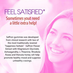 NEVISS saffron gummies label emphasizes organic saffron blend
