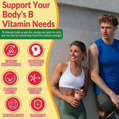 NEVISS B Complex Gummies label ingredients featuring bioactive B vitamins