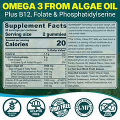NEVISS Vegan Omega-3 Gummies bottle back with nutrition facts panel