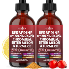 NEW AGE Berberine Cinnamon Drops bottle pour for easy daily dosing