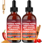 NEW AGE Cayenne Pepper liquid drops bottle with dropper for daily wellness.