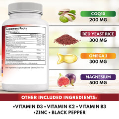 New Age CoQ10 red yeast rice ingredients panel for balanced daily vitality
