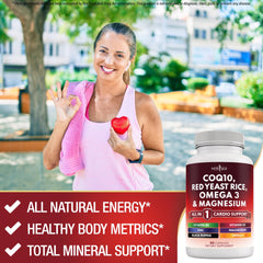 New Age CoQ10 softgel capsules ready for easy daily supplementation