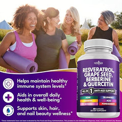 NEW AGE quercetin capsules on a tray for daily use
