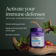 New Chapter Elderberry Gummies organic fruit ingredients visible inside the gummies