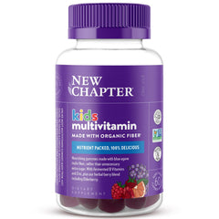 New Chapter Kids Multivitamin Gummies Berry-Citrus bottle front supports immune health with C, D3, and zinc.