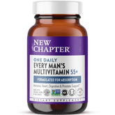 New Chapter Men’s Multivitamin 55+ bottle showing a comprehensive daily for immune and energy support.