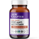 New Chapter Men’s Multivitamin bottle label highlights immune support benefits.