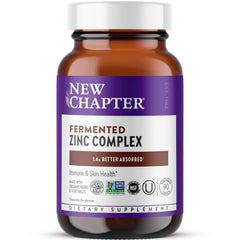 New Chapter Zinc supplement bottle on shelf for easy daily use