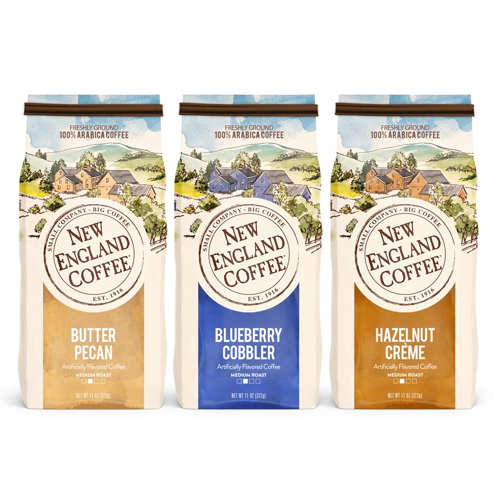 New England Coffee Blueberry Cobbler 11oz bag with berry notes for a bright morning