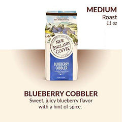 New England Coffee Blueberry Cobbler bag back view detailing features