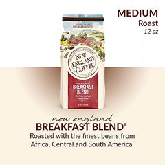 New England Coffee Breakfast Blend ground coffee delivering smooth, consistent daily brewing.