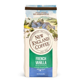 New England Coffee French Vanilla Decaf bag front view showing vanilla aroma for caffeine-free mornings
