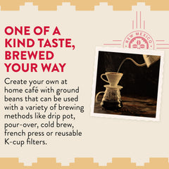 New Mexico Piñon Coffee ground brew ready for a flavorful cup