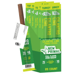 The New Primal cilantro lime turkey stick for on-the-go high-protein snacking.
