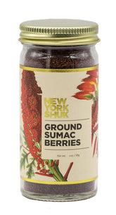 New York Shuk Ground Sumac Berries spice blend jar front, ideal for grilling and salads.