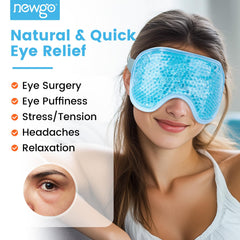 NEWGO cooling eye mask shows reversible dual-sided design for customizable cooling.