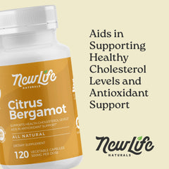 NewLife Naturals clean-label ingredients panel highlights pure bergamot extract and no fillers.