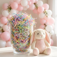 NEWMIAO Easter grass filler provides instant fluff for baskets and scenes.