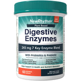 NewRhythm Digestive Enzymes bottle view showing plant-based capsules for daily digestion support