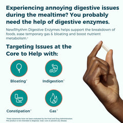 NewRhythm Digestive Enzymes with probiotics and prebiotic combo supports balanced gut flora