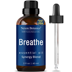 Nexon Botanics Breathe essential oil blend bottle for diffusers and a refreshed atmosphere.