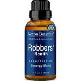 Nexon Botanics Robbers Health oil bottle for immune support and soothing aromas.