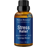Nexon Botanics Stress Relief bottle ready for diffusion to create a calm mood