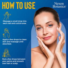 Nexon Botanics Vitamin E oil drop on skin showing hydrator use