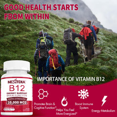 Nextdia B12 strawberry-flavored tablets, vegan and non-GMO.