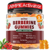 Nextdia Berberine Gummies bottle highlighting 1500 mg formula for daily metabolic support